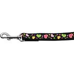 Neon Love Nylon Dog Leash 4 Foot Leash