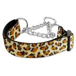 Animal Print Martingale Nylon Dog Collar Jaguar