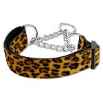 Animal Print Martingale Nylon Dog Collar Leopard