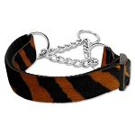 Animal Print Martingale Nylon Dog Collar Tiger