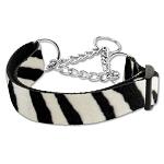 Animal Print Martingale Nylon Dog Collar Zebra