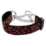 Cherries Nylon Collar Martingale Black Medium