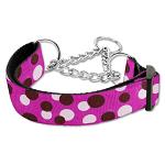 Confetti Dots Nylon Collar Martingale Fuchsia Large