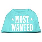 Most Wanted Screen Print Shirt Aqua Lg