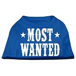 Most Wanted Screen Print Shirt Blue Lg