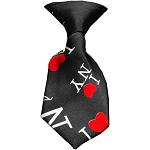 Dog Neck Tie Love NY Red