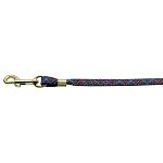 3/8'' Fabric Plain Leash Blue Plaid Gold Hardware