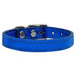 Plain Metallic Leather Dog Collars 10 Colors