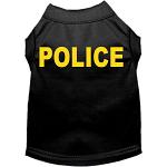 Police Costume Screen Print Dog Shirt Black Size XS