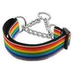 Rainbow Striped Nylon Collars Martingale Rainbow Stripes Large