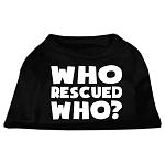 Who Rescued Who Screen Print Shirt Black Lg