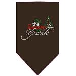 Tis the Season to Sparkle Rhinestone Bandana Brown Large