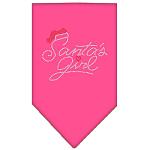 Santa's Girl Rhinestone Bandana Bright Pink Large