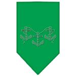 Anchors Rhinestone Bandana Emerald Green Large