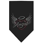 Angel Heart Rhinestone Bandana Black Large