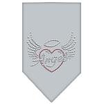 Angel Heart Rhinestone Bandana Grey Large