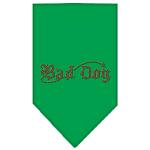 Bad Dog Rhinestone Bandana Emerald Green Large