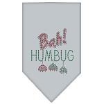 Bah Humbug Rhinestone Bandana Grey Large