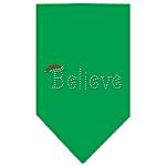 Believe Rhinestone Bandana Emerald Green Large