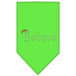 Believe Rhinestone Bandana Lime Green Large