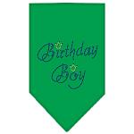 Birthday Boy Rhinestone Bandana Emerald Green Large