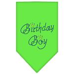 Birthday Boy Rhinestone Bandana Lime Green Large