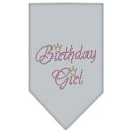 Birthday Girl Rhinestone Bandana Grey Large