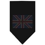 British Flag Rhinestone Bandana Black Large