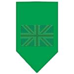 British Flag Rhinestone Bandana Emerald Green Large