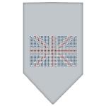 British Flag Rhinestone Bandana Grey Large