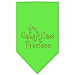 Candy Cane Princess Rhinestone Bandana Lime Green Large