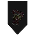 Candy Canes Rhinestone Bandana Black Large