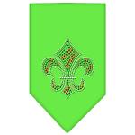 Christmas Fleur De Lis Rhinestone Bandana Lime Green Large