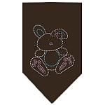 Bunny Rhinestone Bandana Brown Large