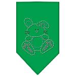 Bunny Rhinestone Bandana Emerald Green Large