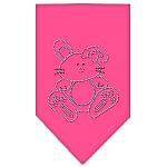 Bunny Rhinestone Bandana Bright Pink Large