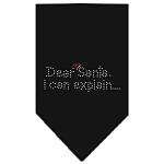 Dear Santa Rhinestone Bandana Black Large