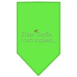 Dear Santa Rhinestone Bandana Lime Green Large