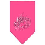 Dragon Rhinestone Bandana Bright Pink Large