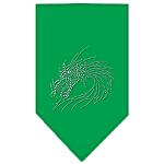 Dragon Rhinestone Bandana Emerald Green Large