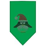 Santa Penguin Rhinestone Bandana Emerald Green Large