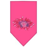 Fireworks Rhinestone Bandana Bright Pink Large