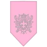 Fleur De Lis Shield Rhinestone Bandana Light Pink Large