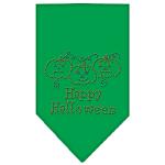 Happy Halloween Rhinestone Bandana Emerald Green Large