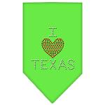 I Heart Texas Rhinestone Bandana Lime Green Large