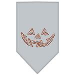 Jack O Lantern Rhinestone Bandana Grey Large