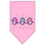 Let It Snow Penguins Rhinestone Bandana Light Pink Large