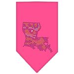 Louisiana Rhinestone Bandana Bright Pink Large