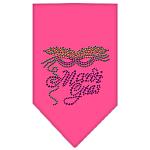 Mardi Gras Rhinestone Bandana Bright Pink Large