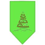 Peace Tree Rhinestone Bandana Lime Green Large